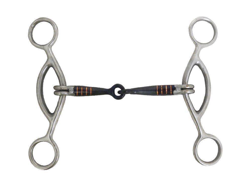 American Sliding Gag Horse Bit Sweet Iron Snaffle Mouth Copper Inlay