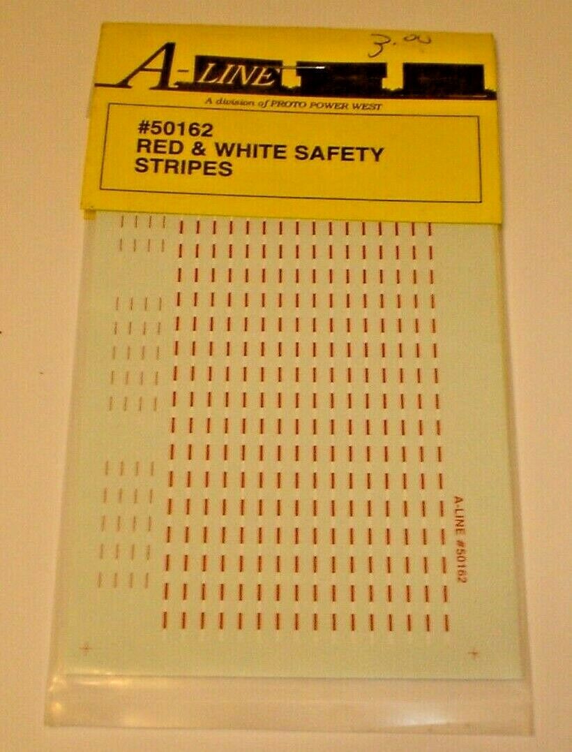 A-line #50162 Red & White Safety Stripes Decals Ho Scale (new)