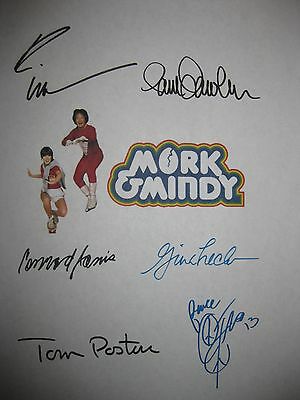 Mork & Mindy Signed Tv Script X6 Robin Williams Pam Dawber Corey Feldman Reprint