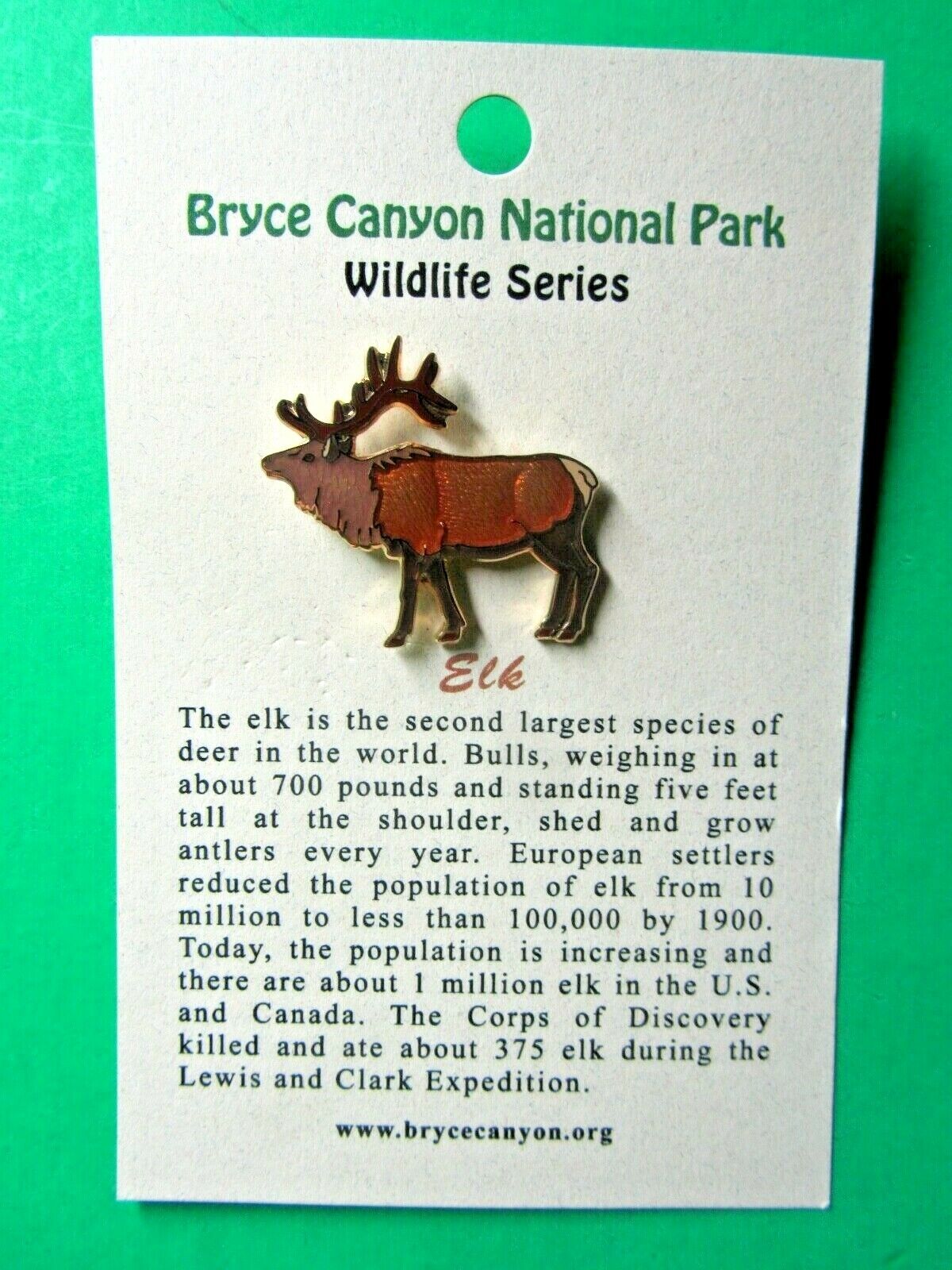 Bryce Canyon Natl Park Wildlife Series Elk Lapel Hat Pin Utah Souvenir (cm234)