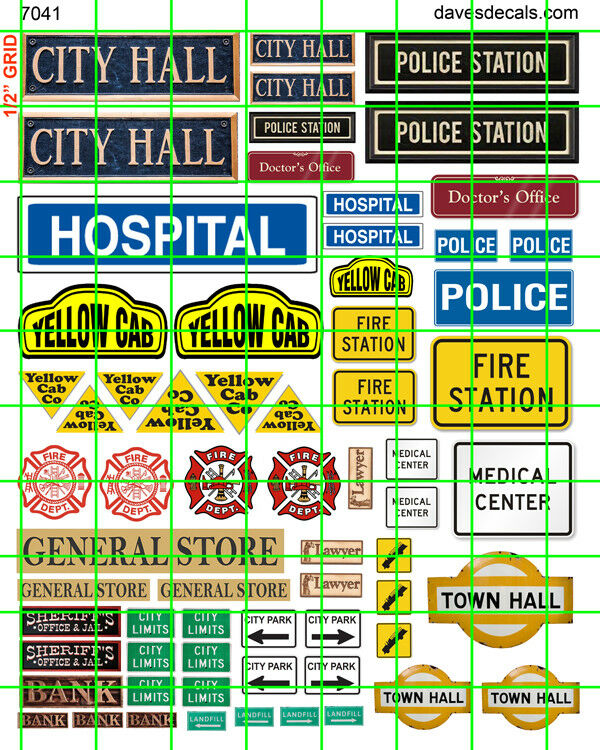 7041 Dave's Decals City Signs Police Cab Park Hospital Doctor Fire Department Mo