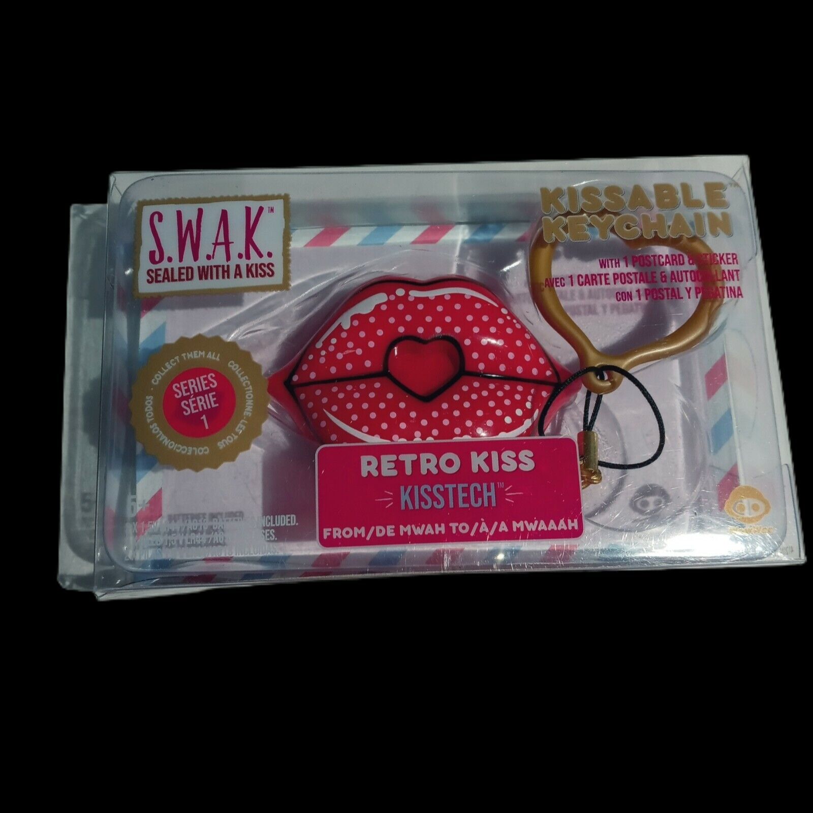 Kissable Key Chain Wowwee - S.w.a.k Sealed With A Kiss  Retro Kiss Red Polka Dot