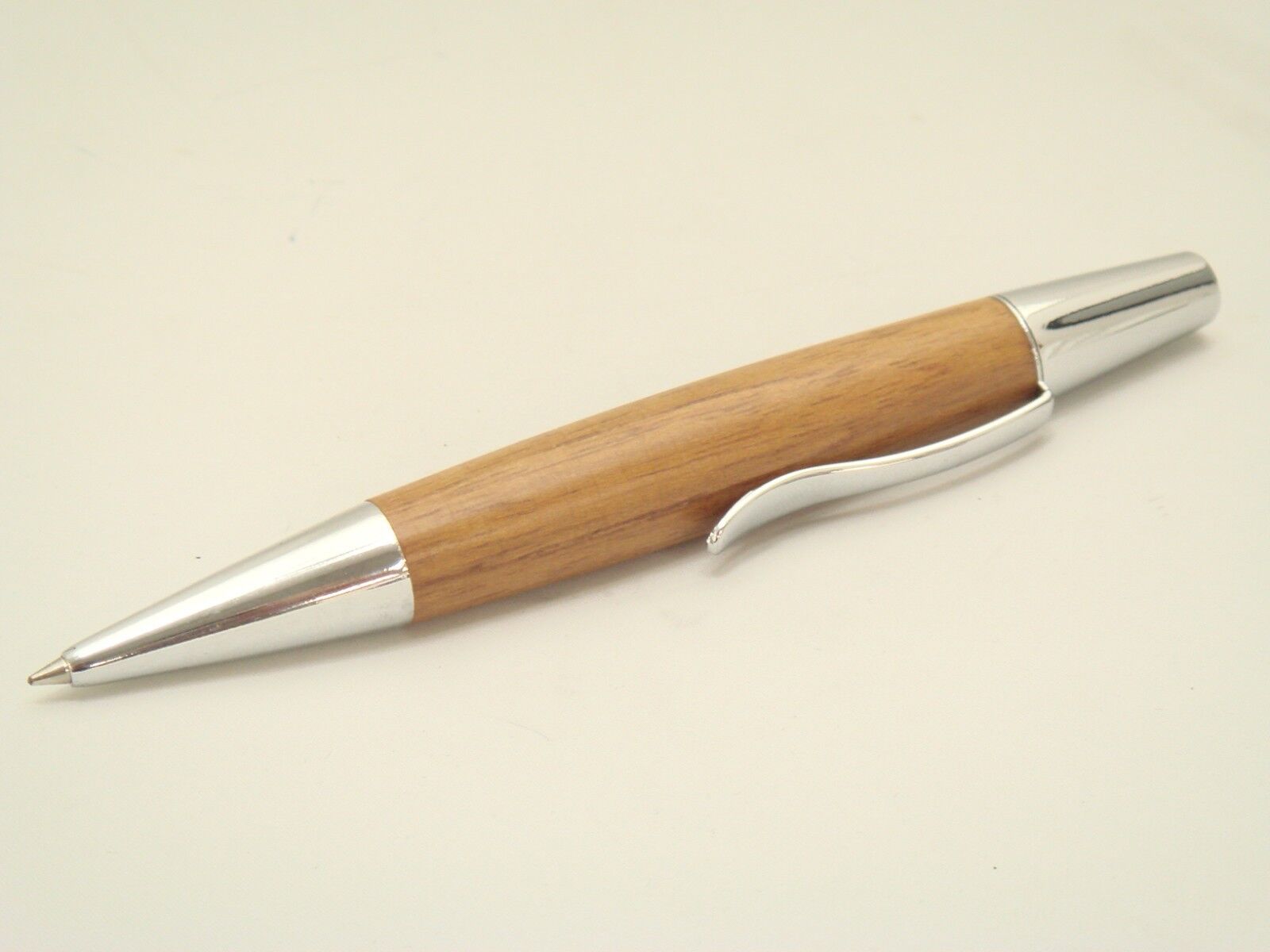 Jcf Solid Wood Teak Wooden Twist Rollerball Pen Free Velvet Pouch