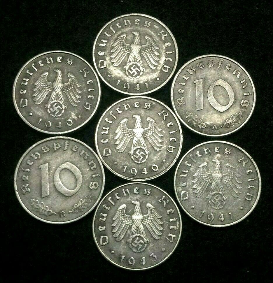 Rare Ww2 German 10 Rp Coin Military Army Authentic Artifacts - One Coin