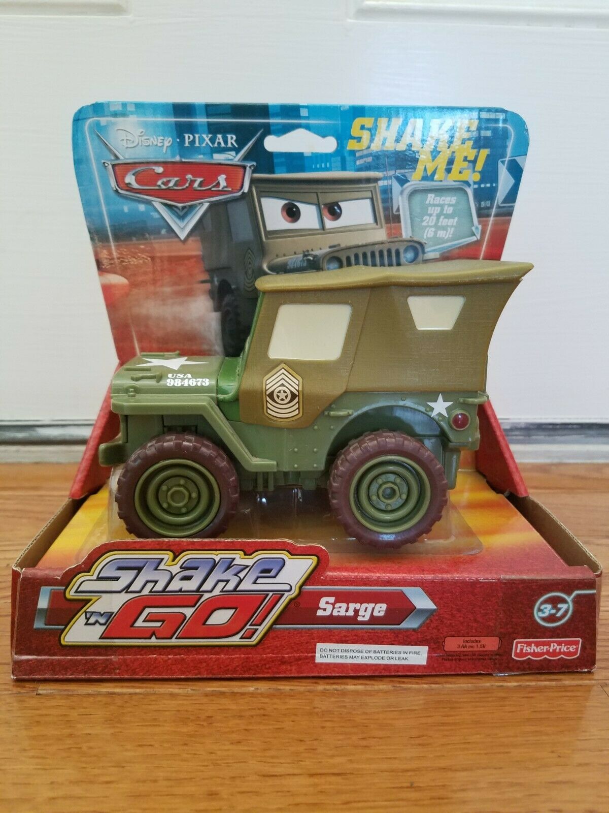 Disney Cars The World Of Cars 6" Sarge Shake N Go New Factory Sealed 2006
