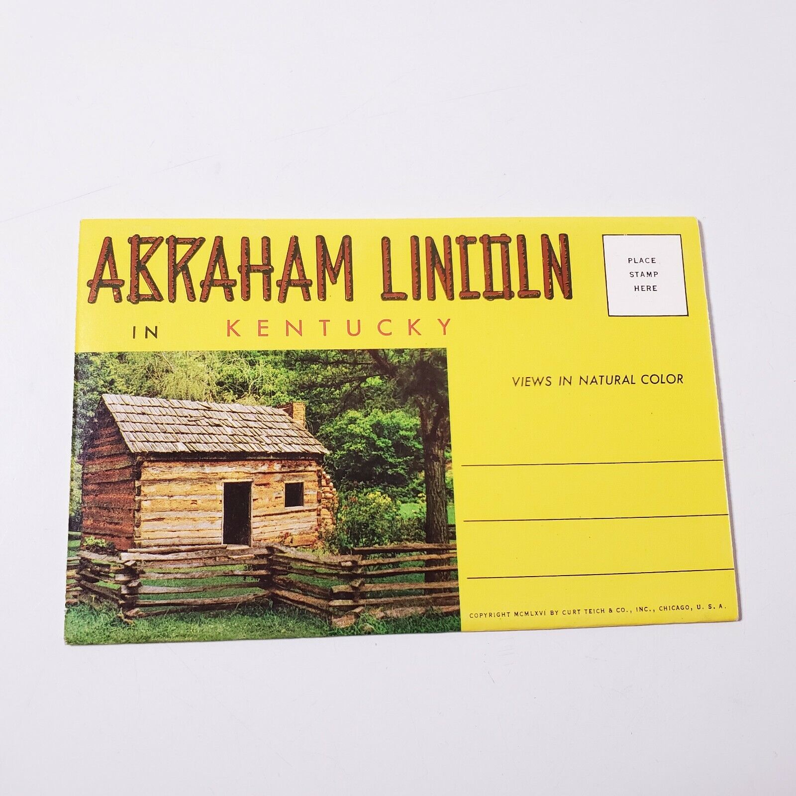 Vintage Abraham Lincoln In Kentucky Souvenir Postcard Photo Booklet