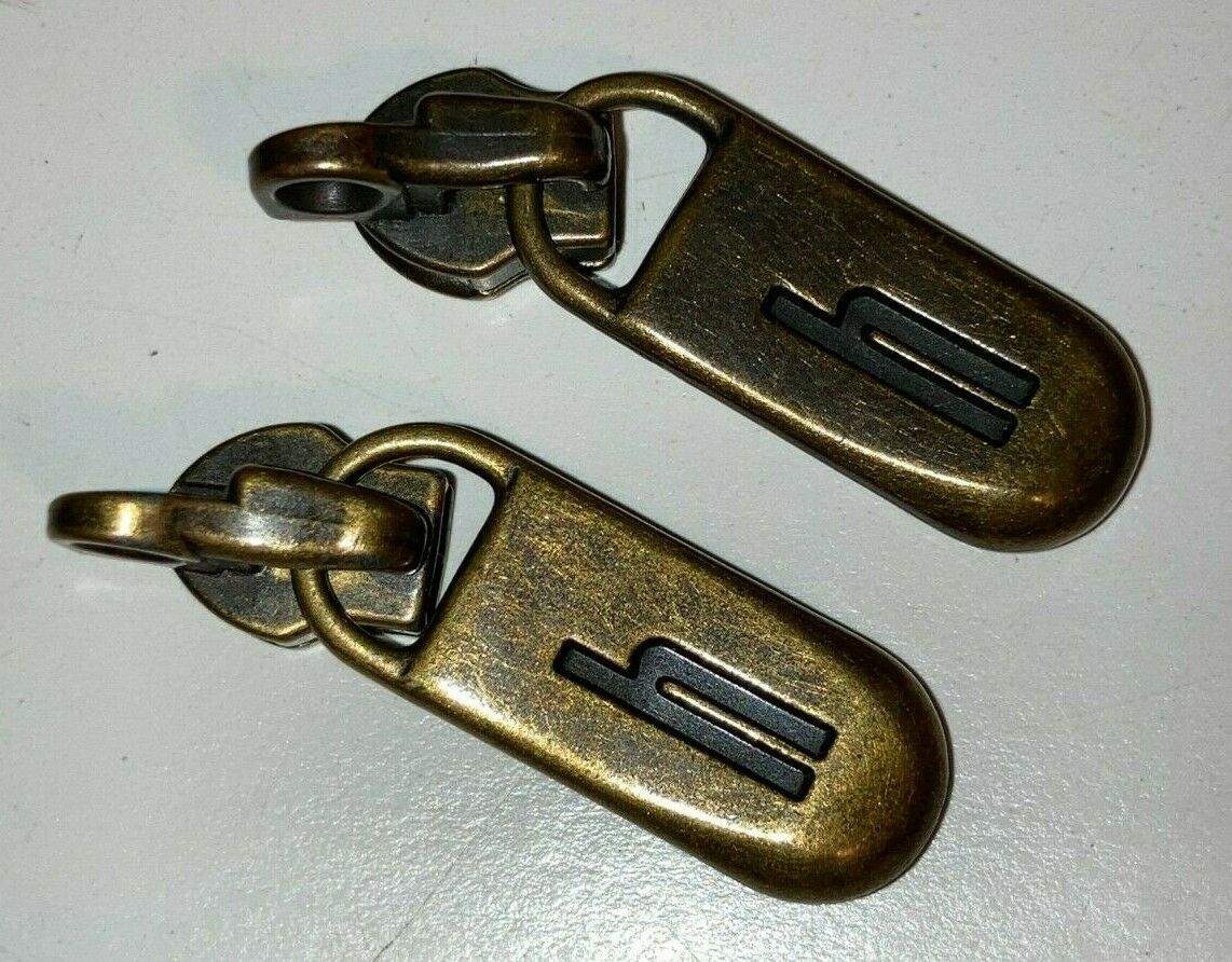 Hartmann Replacement Sliders / Zipper Pulls / Pull Tabs - Antique Brass