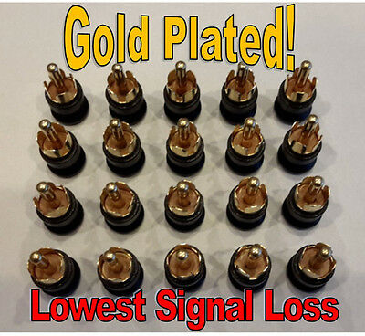Gold 20 Rca Shielded Shorting Caps Plugs Rf/emi Noise Canceling Dust Protection