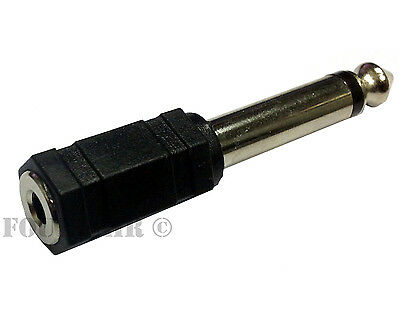 3.5mm 1/8" Mono Female Jack To 1/4" 6.35mm Male Plug Audio Converter Adapter