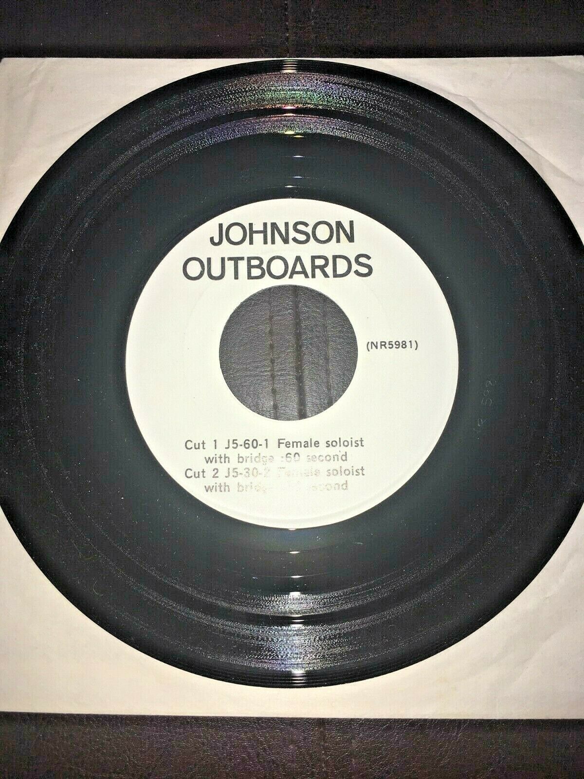 Rare 1950-70s Vintage 45 Record Johnson Outboard Motors Music Female Soloists
