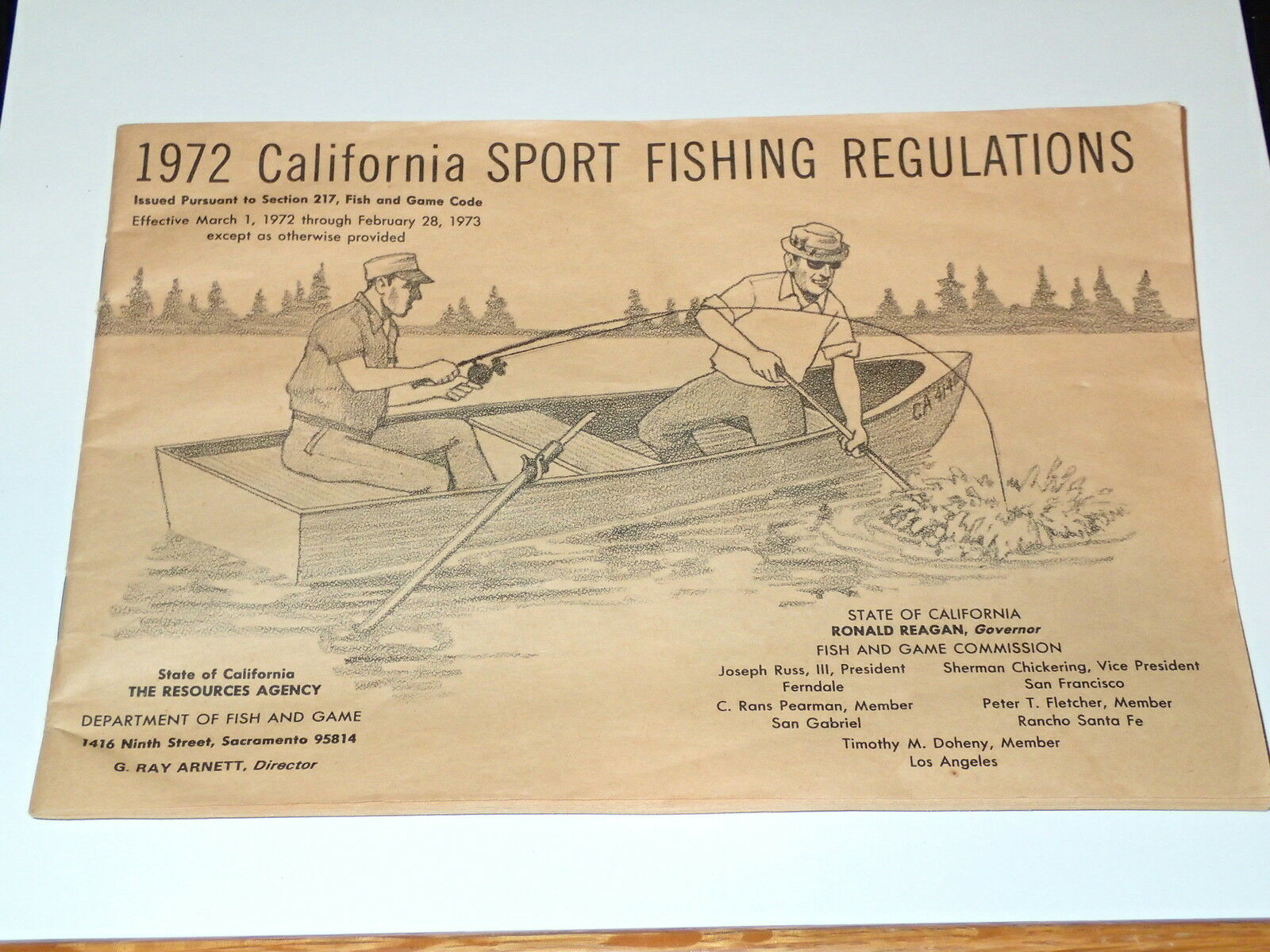 1972 California Sport Fishing Regulations Original Booklet Excellent Condition.