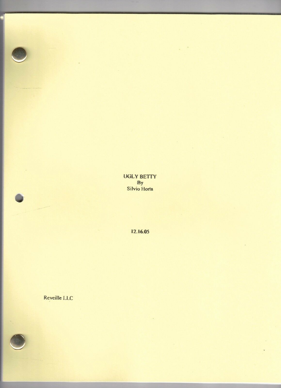 Ugly Betty  Show Script "pilot"